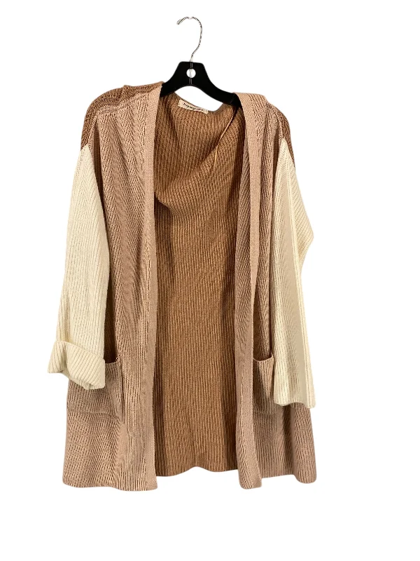 Cardigan By Impressions In Brown & Cream, Size: S