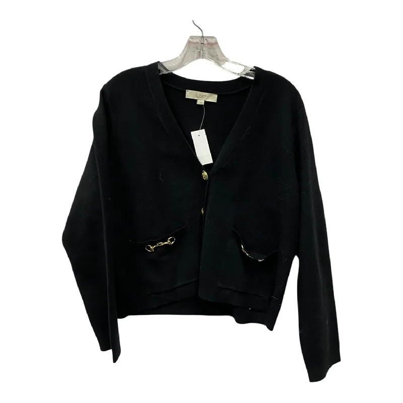 Sweater Cardigan By Loft In Black, Size:L