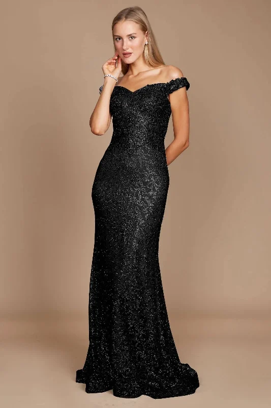 Formal Mermaid Fitted Evening Dress Black