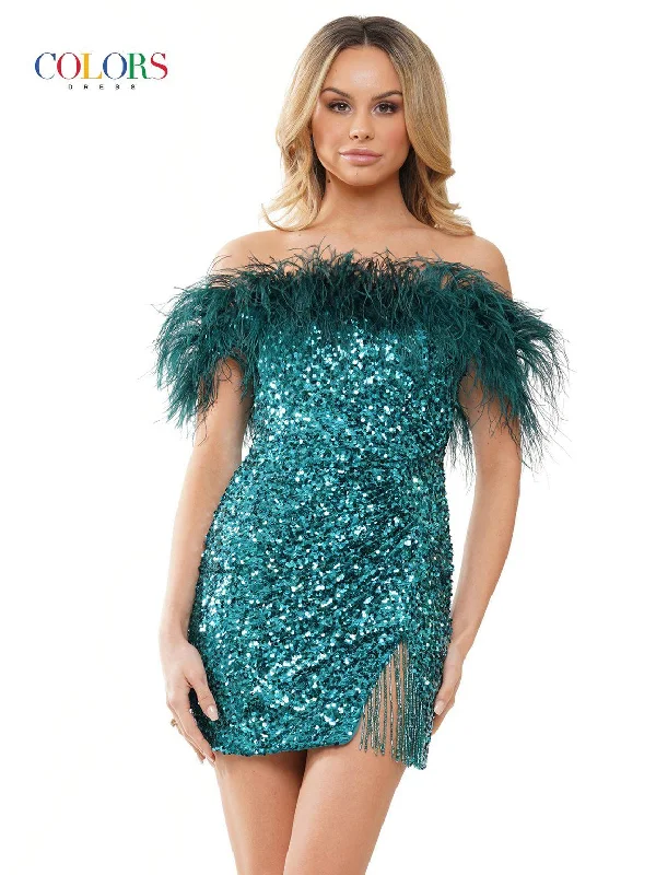 Colors 3084 Short Off Shoulder Homecoming Cocktail Dress