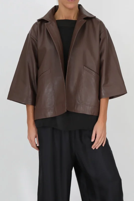 RIMINI LEATHER JACKET IN PECAN