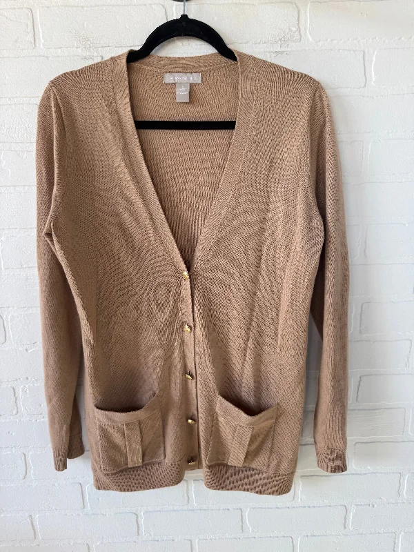 Sweater Cardigan By Banana Republic In Tan, Size: L