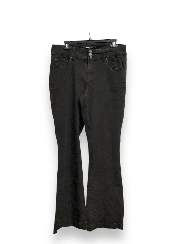 Jeans Flared By Torrid In Black Denim, Size: 14