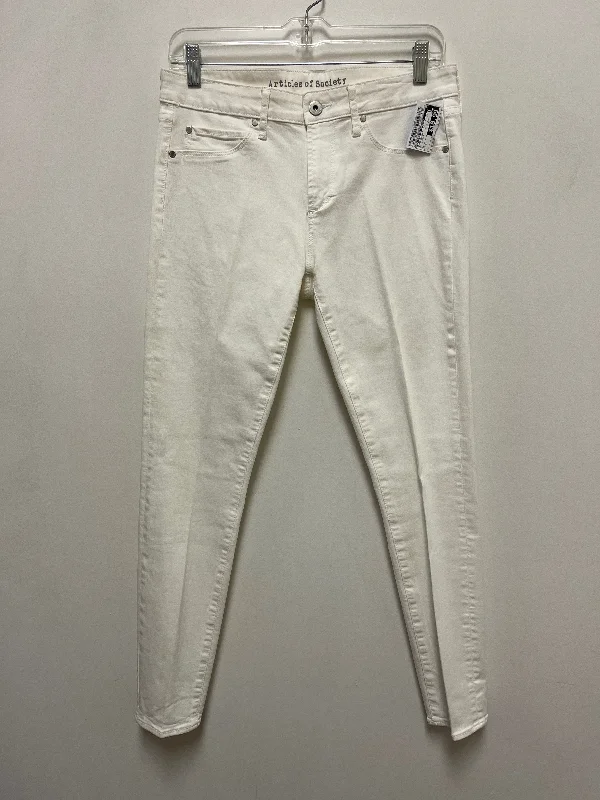 Jeans Skinny By Articles Of Society In White Denim, Size: 8