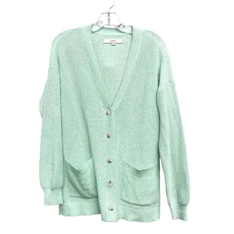 Sweater Cardigan By Loft In Green, Size:S