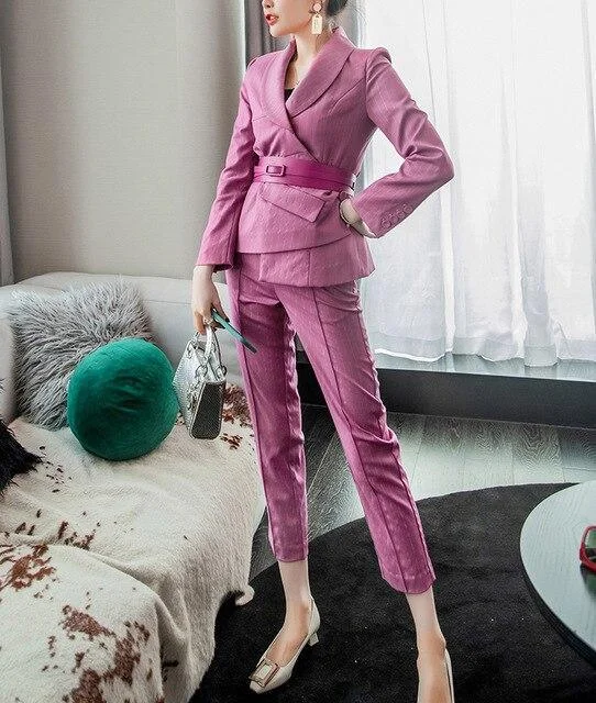 Pink Pants Suit