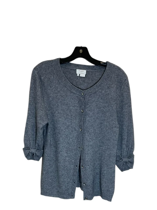 Sweater Cardigan By Kate Spade In Grey, Size: L