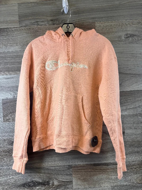 Athletic Sweatshirt Hoodie By Champion In Orange, Size: S