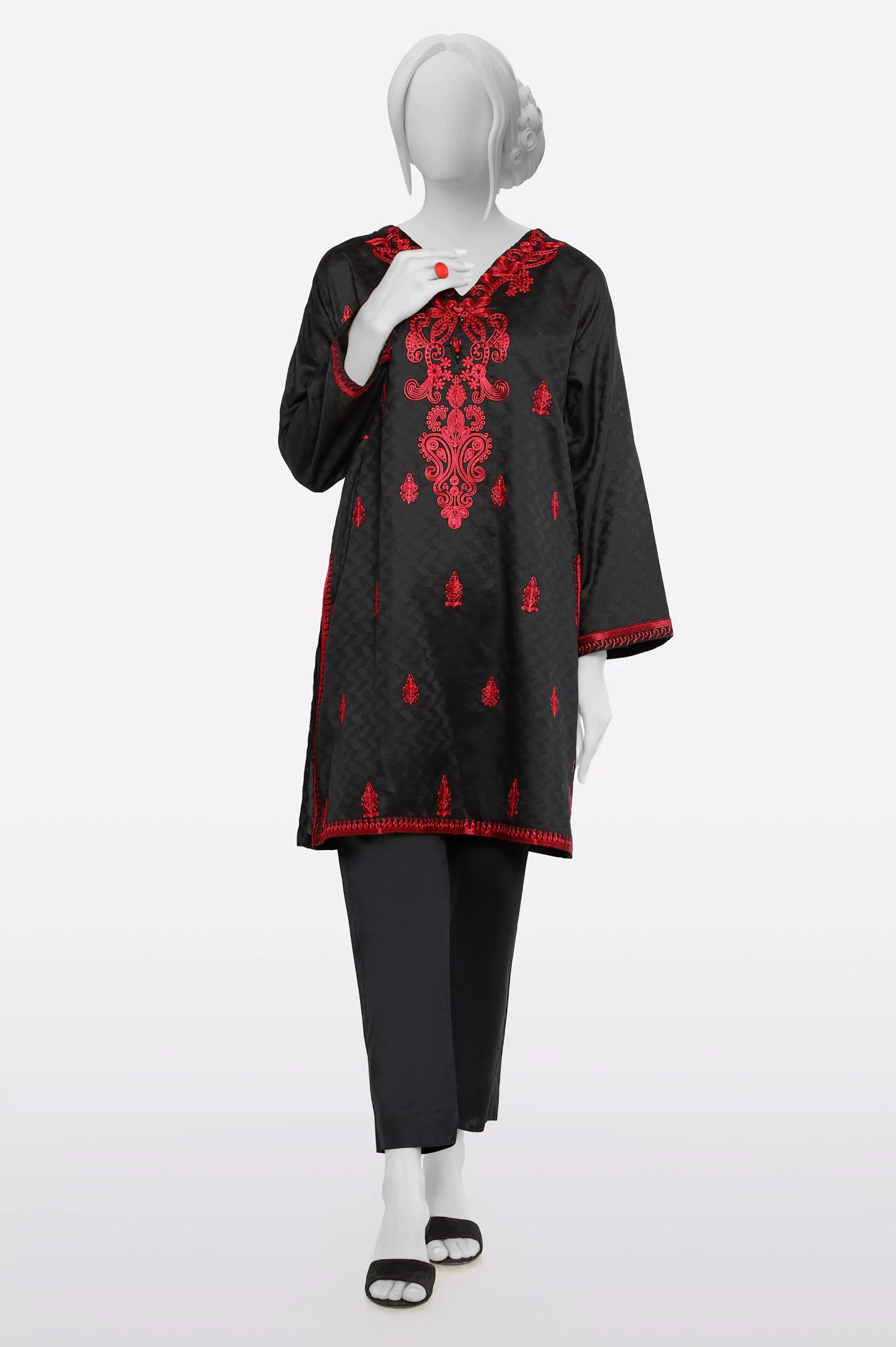 Black Embroidered Kurti