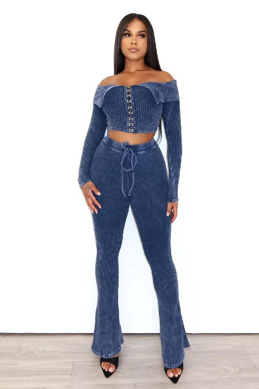 Reese Mineral Washed Corset Top & Pants SET