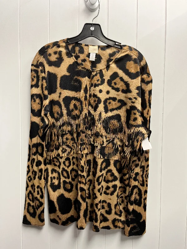 Cardigan By Chicos In Animal Print, Size: Xl