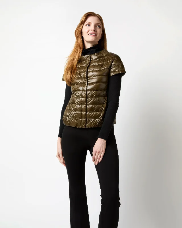 Emilia Cap-Sleeve Jacket in Military Green