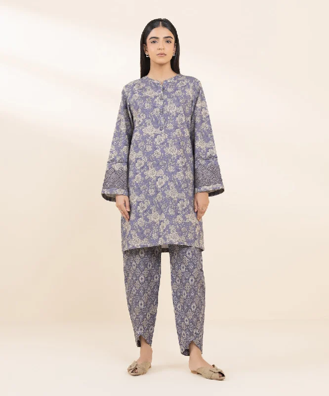 2 Piece - Embroidered Khaddar Suit