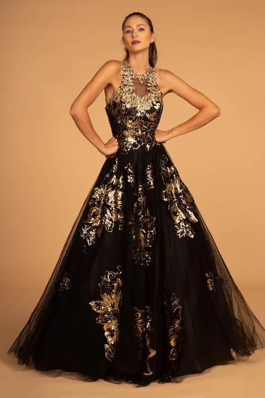 Long Halter Prom Dress Evening Gown