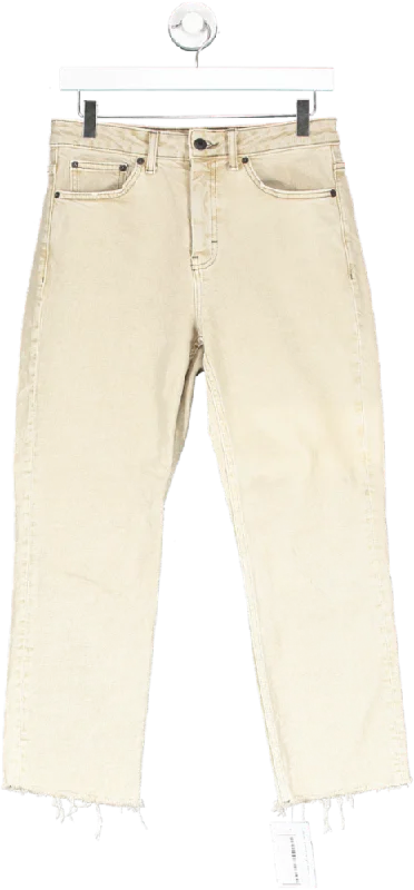 Topshop Beige Straight Leg High Rise Jeans W28