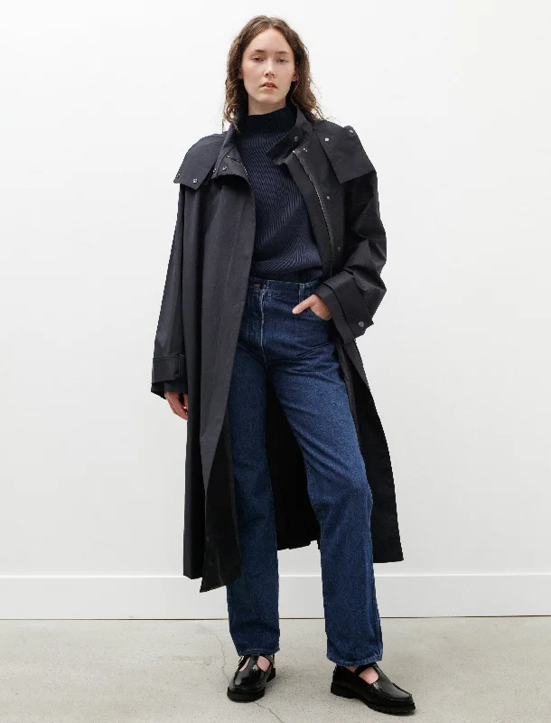 Tana Showerproof Coated Cotton Coat Darkest Navy