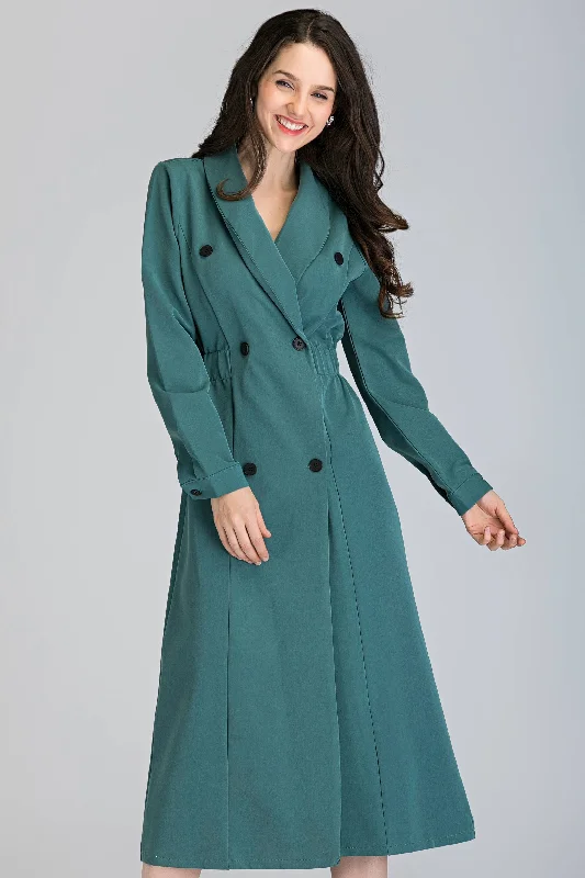 Sage Green Double Button Midi Blazer