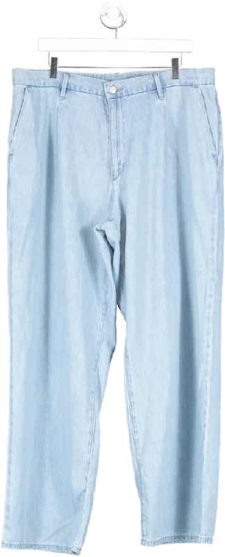 Uniqlo Blue Wide Leg Straight Jeans W34