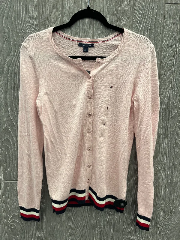 Sweater Cardigan By Tommy Hilfiger In Pink, Size: S