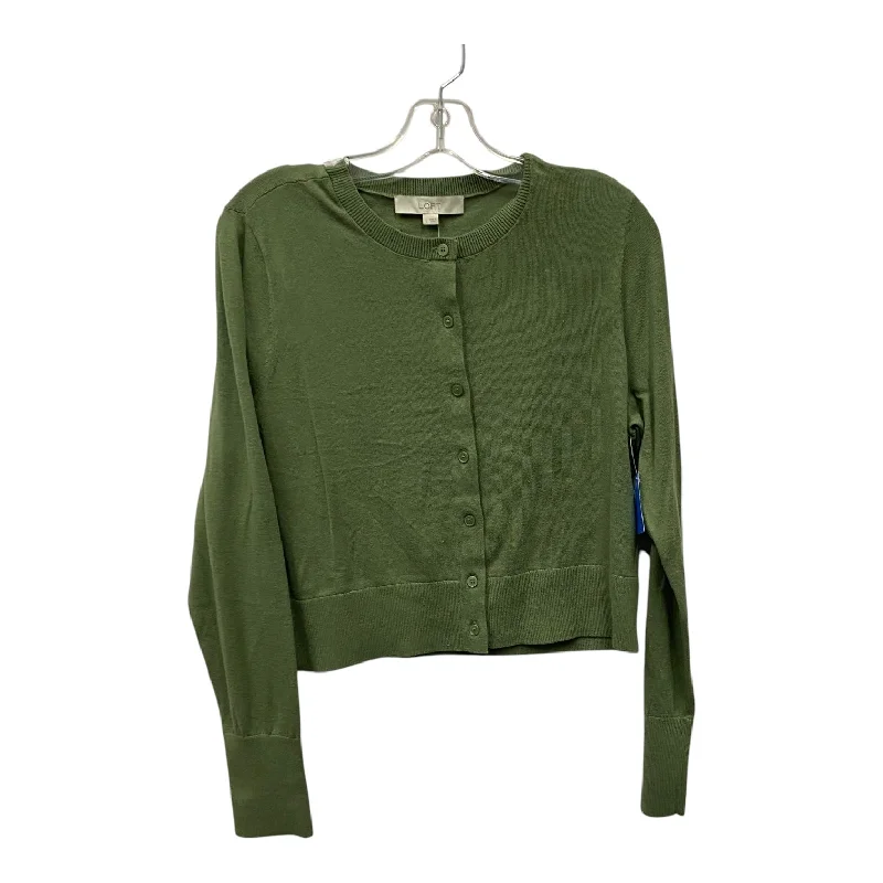 Sweater Cardigan By Loft In Green, Size:L