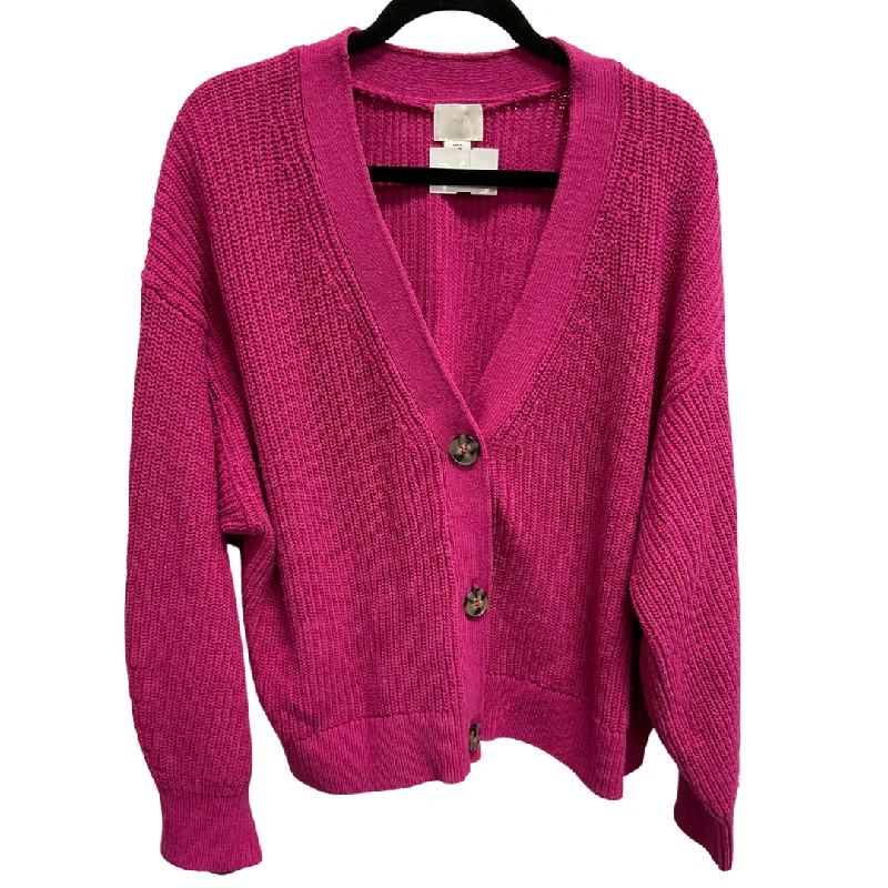 Cardigan By H&m In Pink, Size: Xl