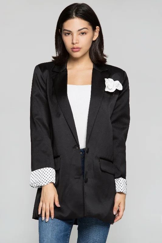 Black Tailored Blazer with Encrusted Jewels