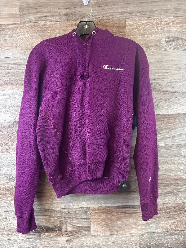 Athletic Sweatshirt Hoodie By Champion In Purple, Size: S