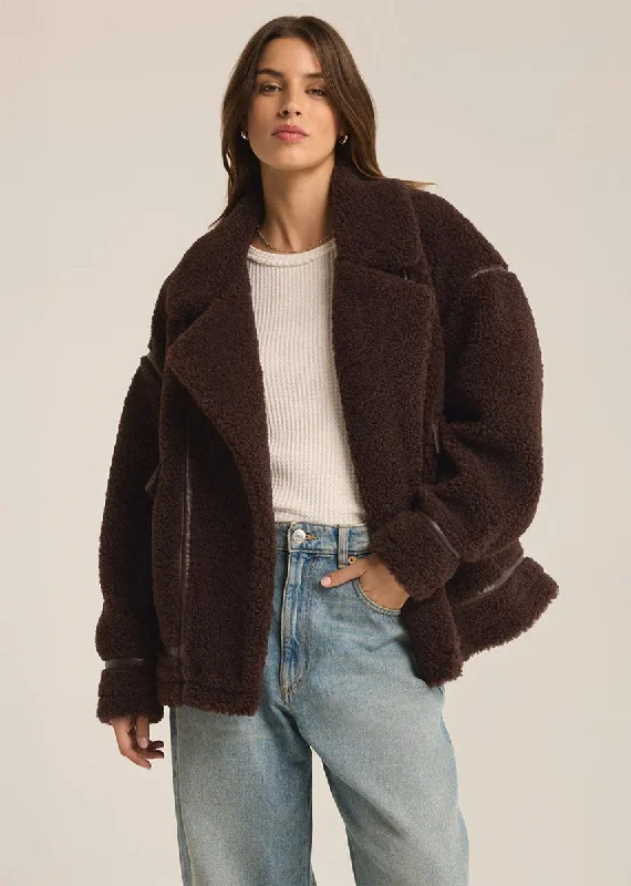 Ari Sherpa Coat - Dark Chocolate