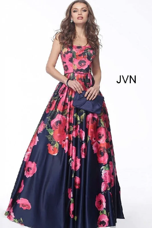 Jovani 67128 Long Floral Print Prom Dress