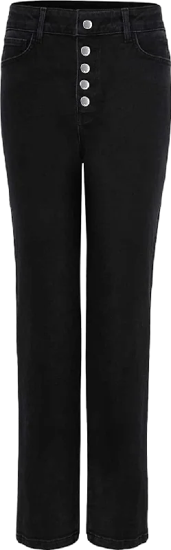 Phase Eight Black Karlie Button Through Straight Leg Jeans UK 10