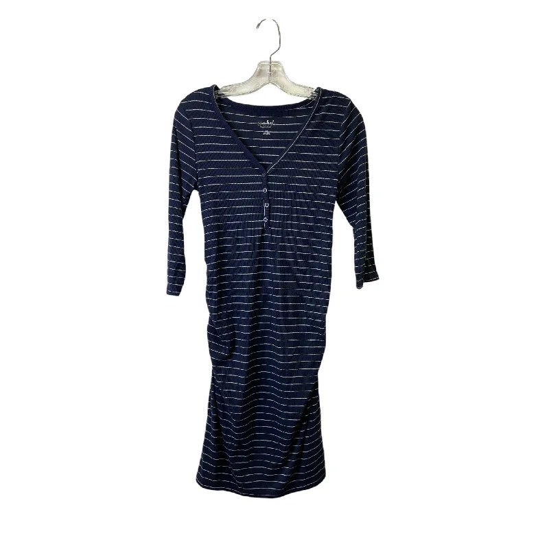 Mat Dress By Isabel Maternity In Blue & White, Size:Xs