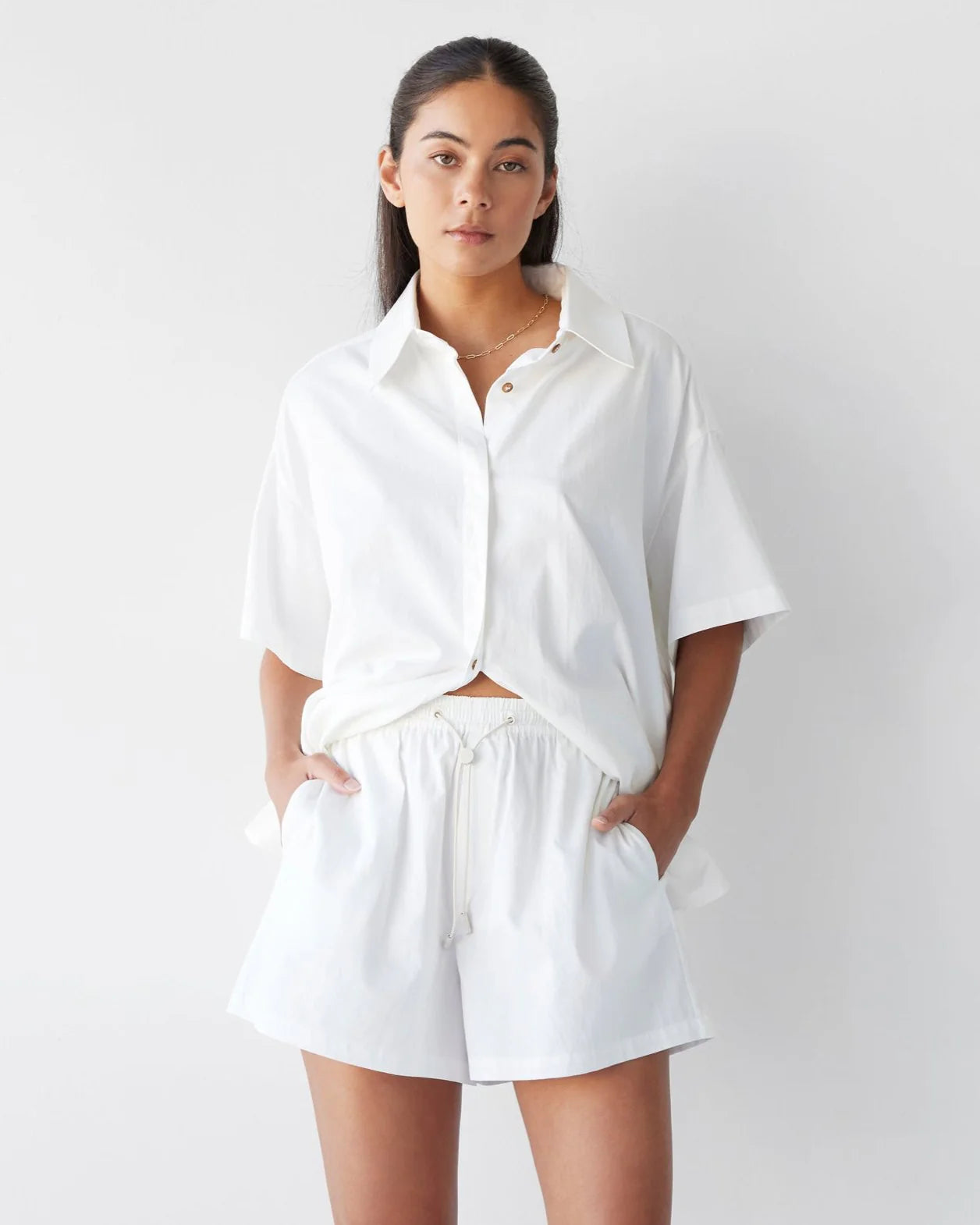 Dear Dylan Lawn Toggle Short - Blanc