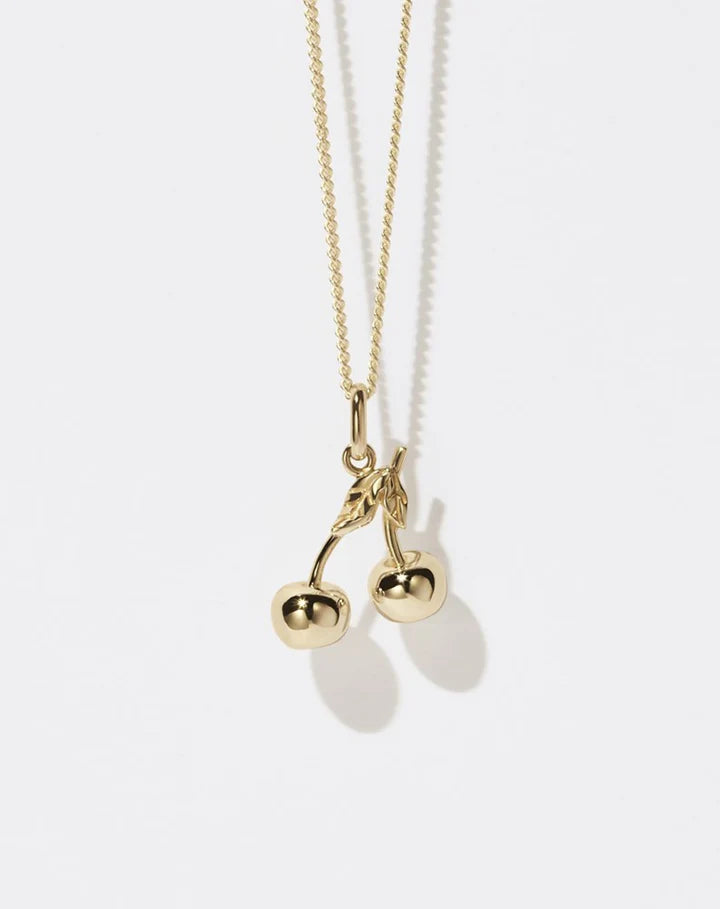 Meadowlark Cherry Charm Necklace - Gold Plated