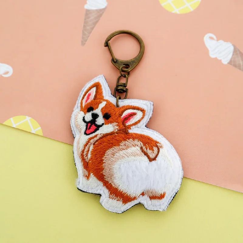 My Corgi Butt Embroidery Keychain