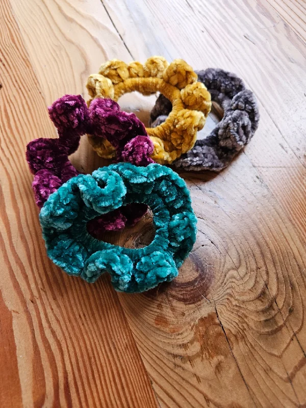 Velvet Crochet Hair Scrunchies