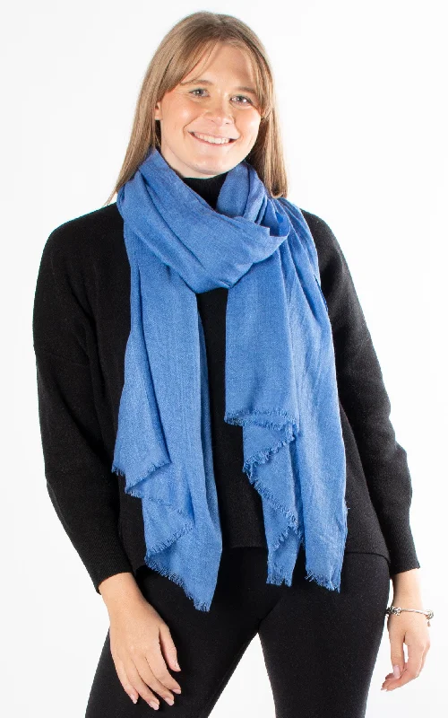 Oversized Pashmina Shawl Wrap Scarf - Blue