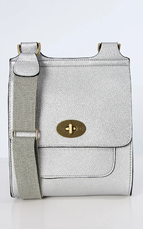 Silver  Messenger Bag