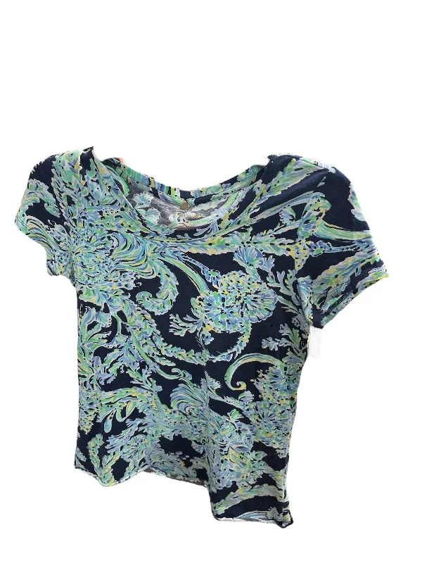 Blue Top Short Sleeve Designer Lilly Pulitzer, Size Xs