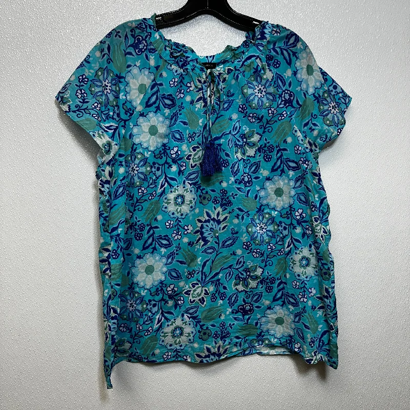 Blue Top Short Sleeve Talbots O, Size Xl