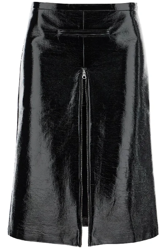 Courreges Women's Vinyl Midi Skirt In Seven