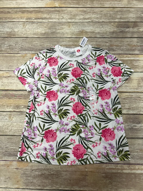 Floral Print Top Short Sleeve Basic Old Navy, Size M