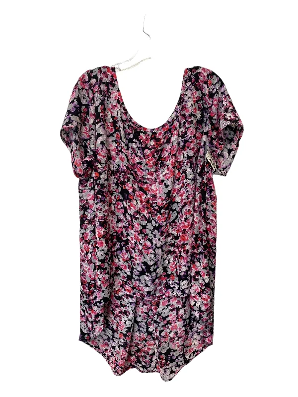 Floral Print Top Short Sleeve Boutique +, Size 1x