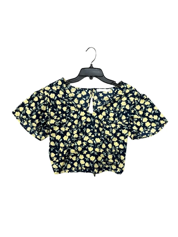 Floral Print Top Short Sleeve Lush, Size Xs