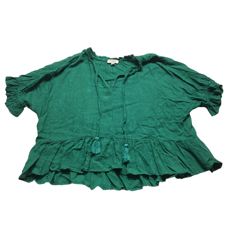 Green Top Short Sleeve Umgee, Size M