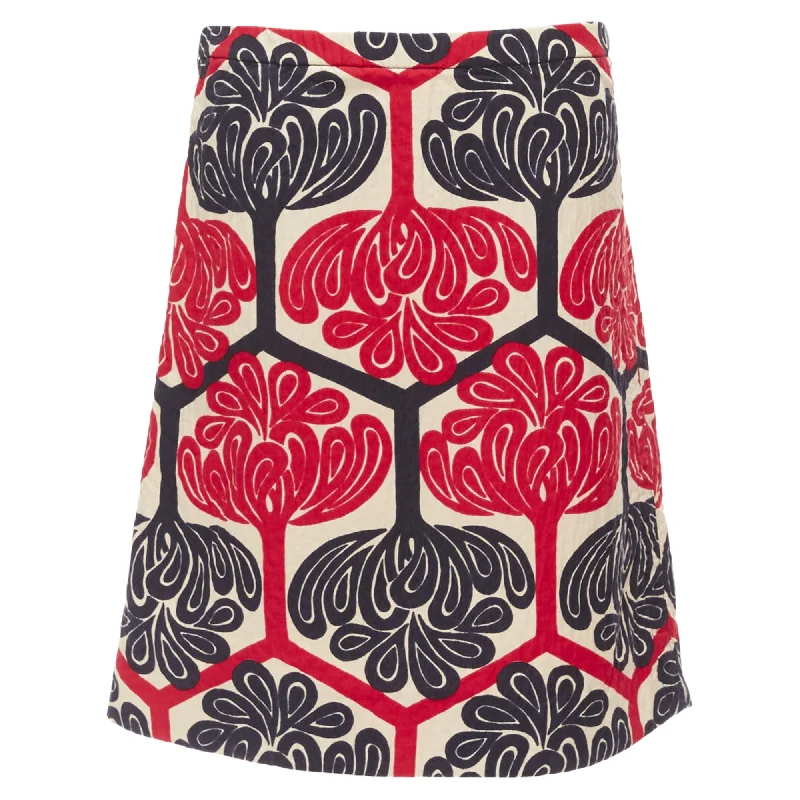 Marni Ethnic Print Cotton Aline Knee Skirt