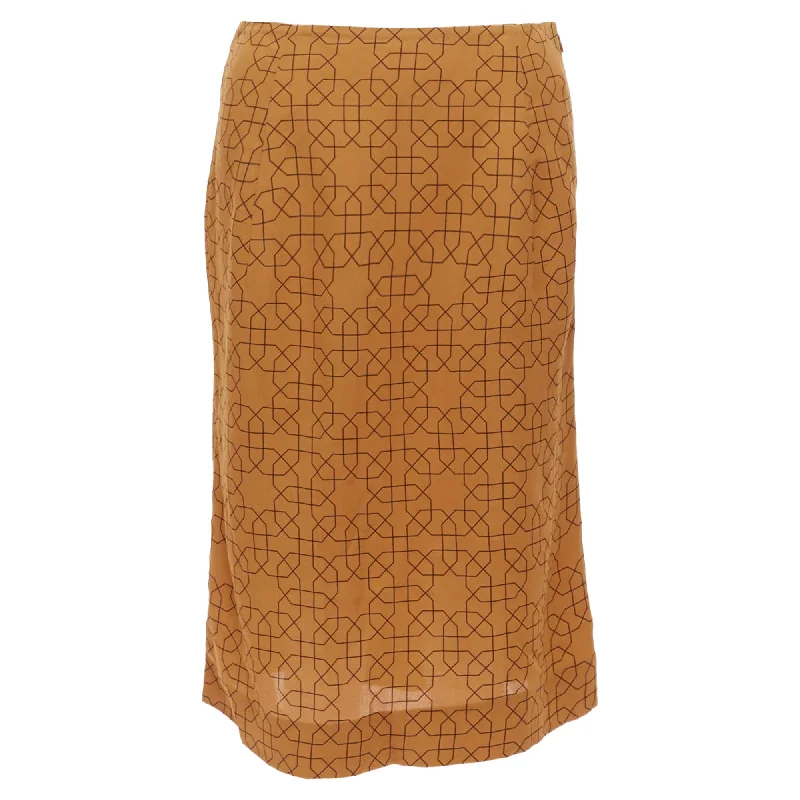 Marni Viscose Oriental Geometric Print Knee Length Skirt