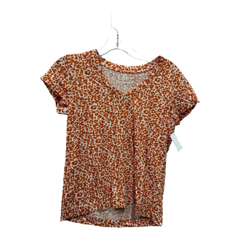 Orange Top Short Sleeve Basic By Loft, Size: Xs