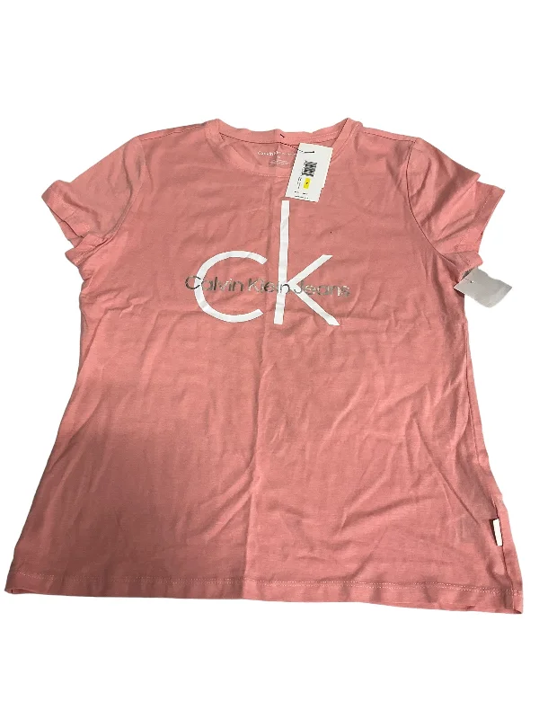 Pink Top Short Sleeve Basic Calvin Klein, Size M