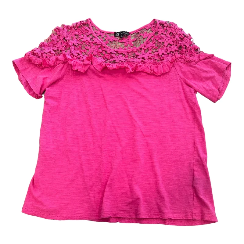 Pink Top Short Sleeve Diane Gilman, Size Xl