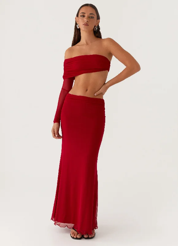 Rayne Maxi Skirt - Red